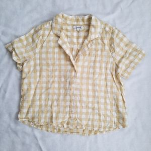 Madewell gingham shirt collared tshirt linen shirt